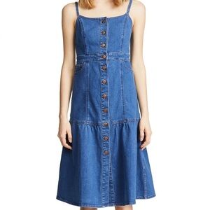 Madewell Bayview Denim Tiered Midi Dress